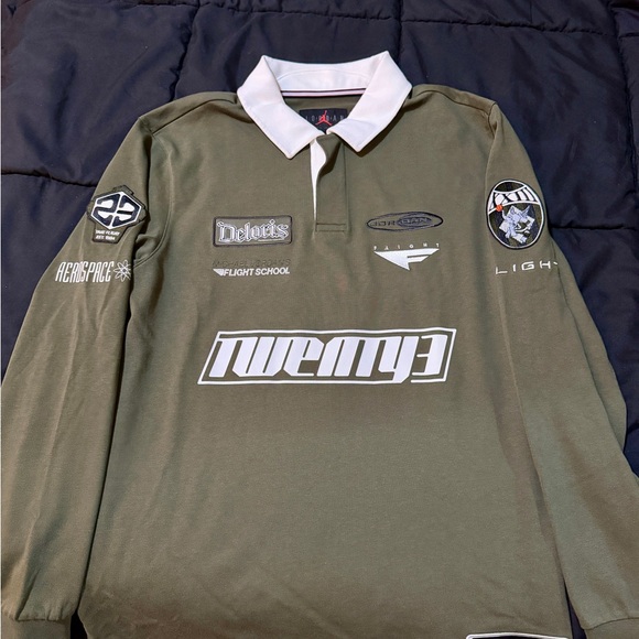 Jordan Olive Green Polo Shirt with White Accents